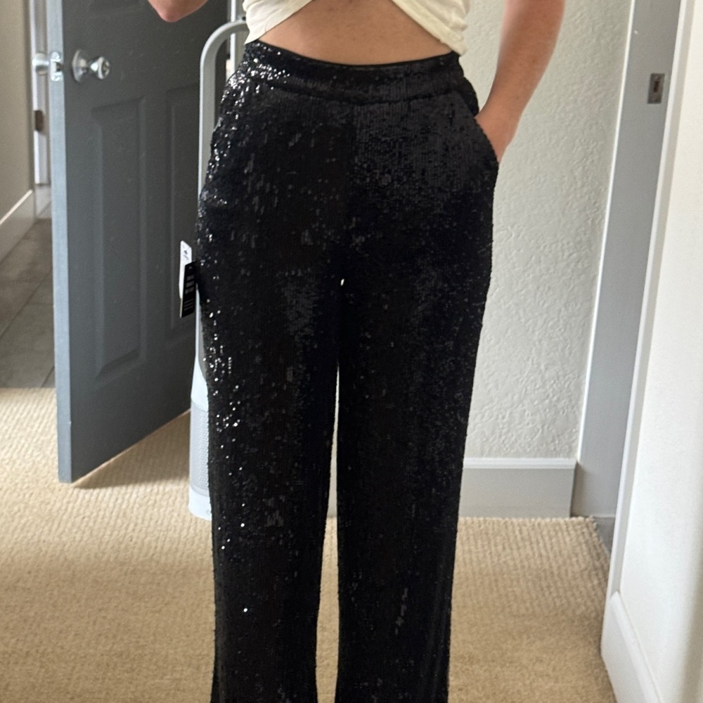 NWT Express Black Sequin Trousers